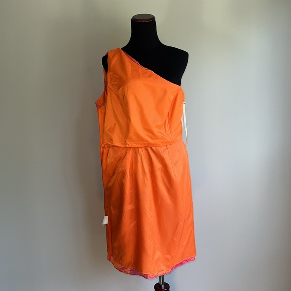 Shoshanna - Acacia Flames One Shoulder Silk Cocktail Dress - BNWT - Picture 13 of 16